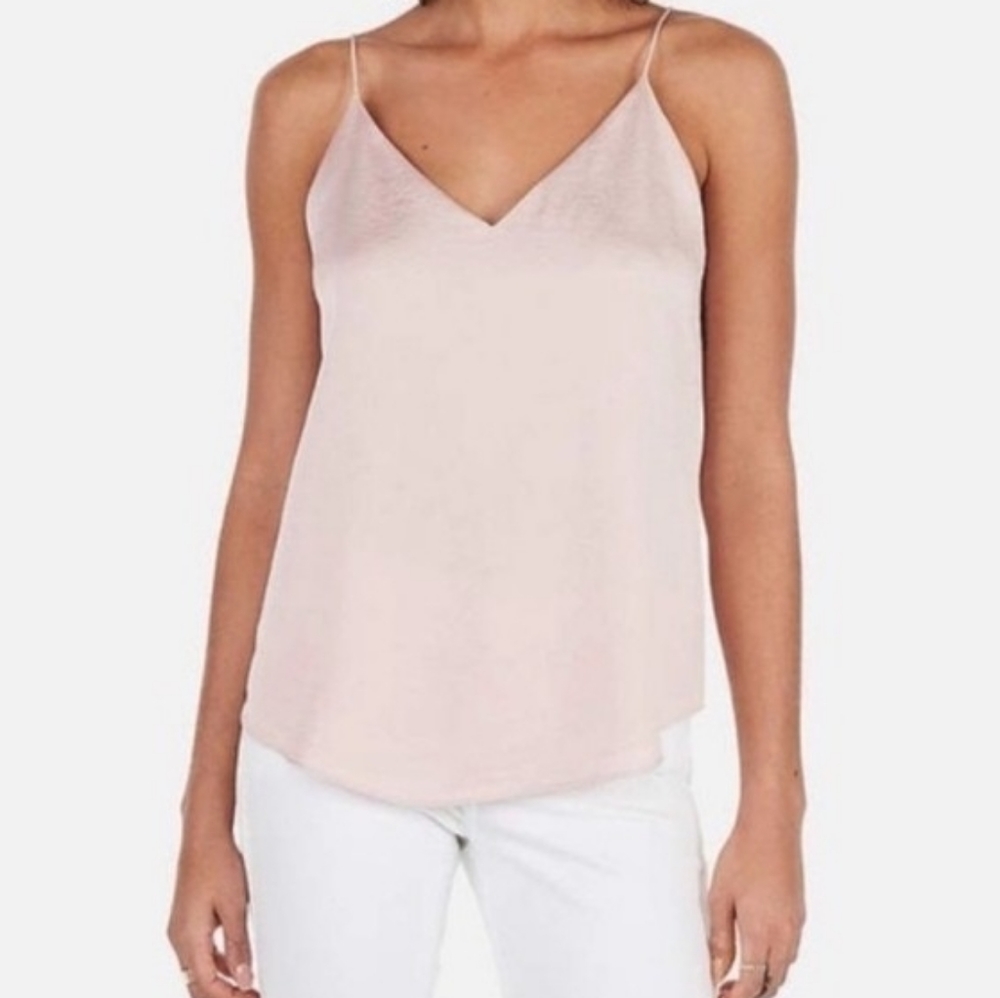 Express Light Pink V-Neck Silk Cami